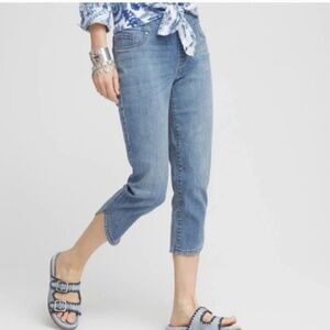 Chico's Denim Dolphin Hem Capris - NWT